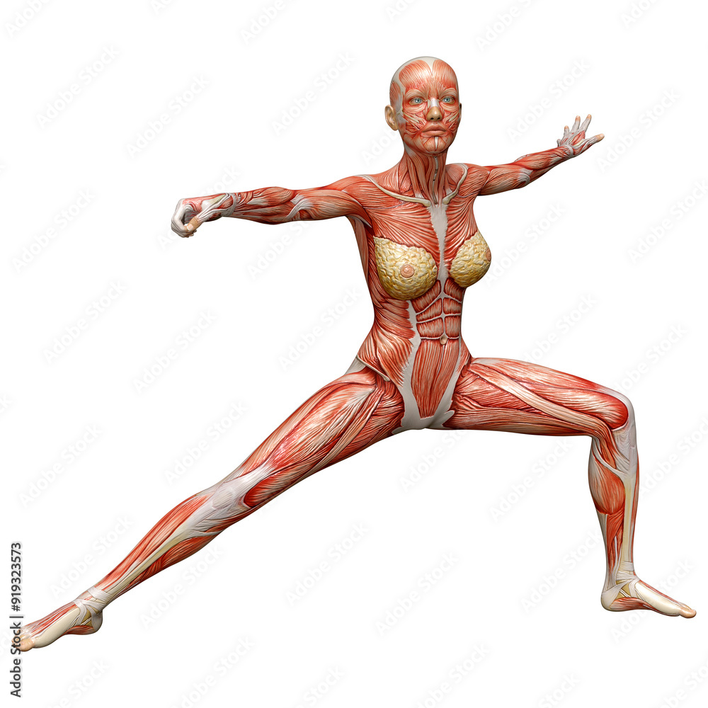 3D Rendering Female Anatomy Figure on White 3D Rendering Female Anatomy Figure on White