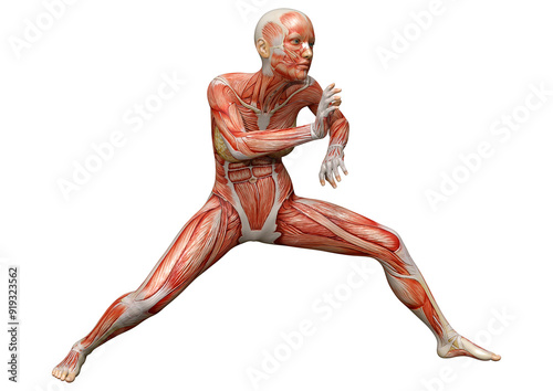 3D Rendering Female Anatomy Figure on White