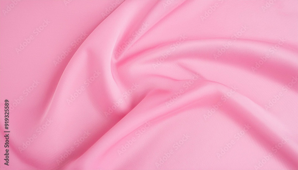 Fototapeta premium texture of silk fabric in pink delicate color, textile advertising concept, with space for text