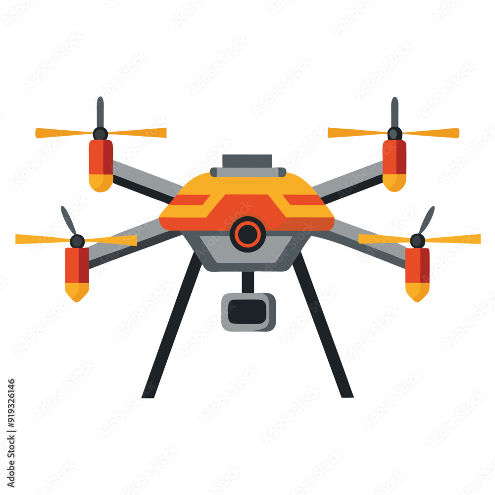 illustration of a drone flying with camera illustration of a drone flying with camera