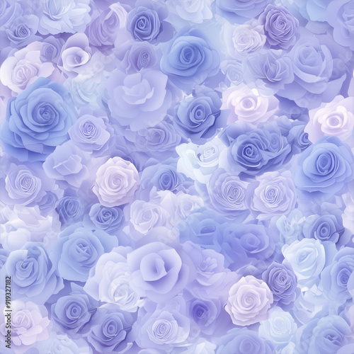 アニメ風の青（青紫がかった）のバラのテクスチャパターン