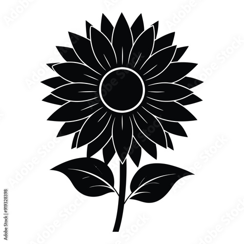 A sunflower silhouette vector illustration