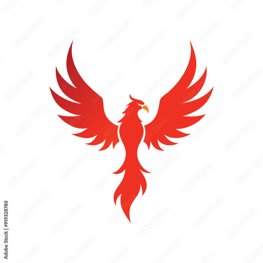 Fototapeta premium colorful phoenix, eagle with fire wings 