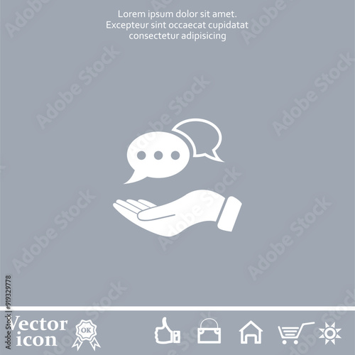 Vector icon of white color on a gray background