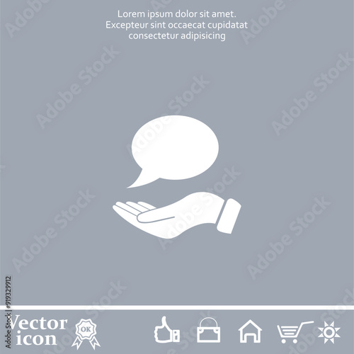 Vector icon of white color on a gray background