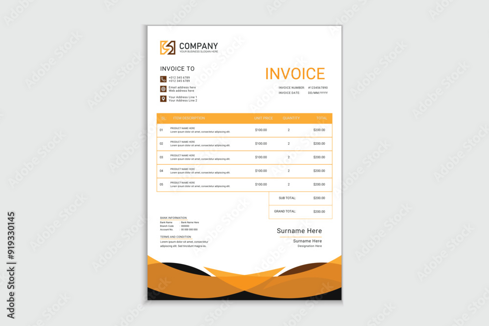 Obraz premium Invoice design with creative shape
