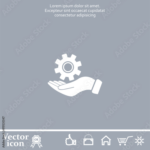 Vector icon of white color on a gray background