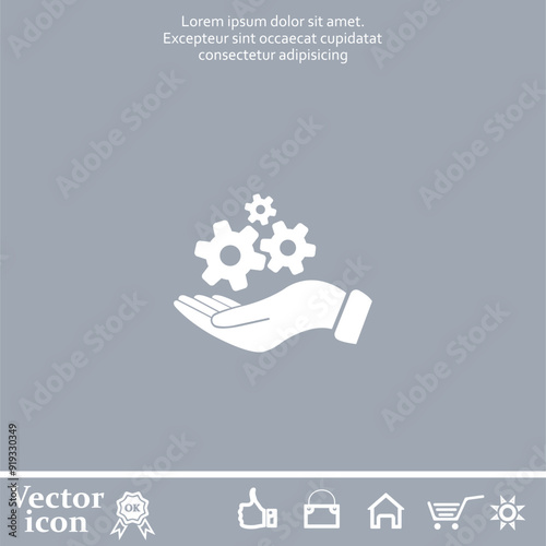 Vector icon of white color on a gray background