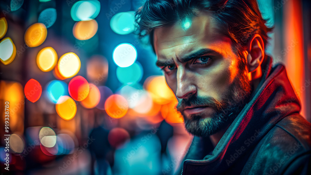 a close-up of a man with a beard, looking serious and intense a close-up of a man with a beard, looking serious and intense