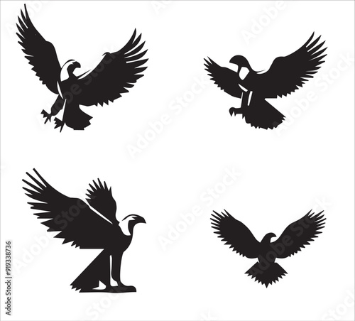 "Black Crow Vector - Detailed Silhouette Design for Creative Projects"