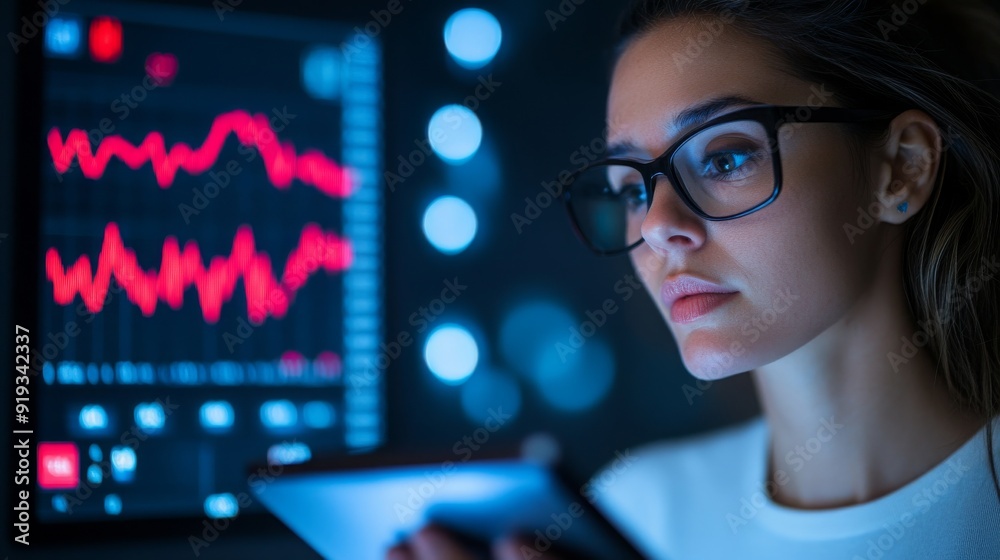Female Analyst with Bond Investment Insights on Tablet and Fixed Income Strategy Female Analyst with Bond Investment Insights on Tablet and Fixed Income Strategy