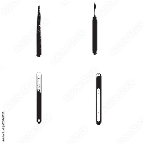 
"Black Nail Filer Vector - Minimalist Beauty Tool Illustration"