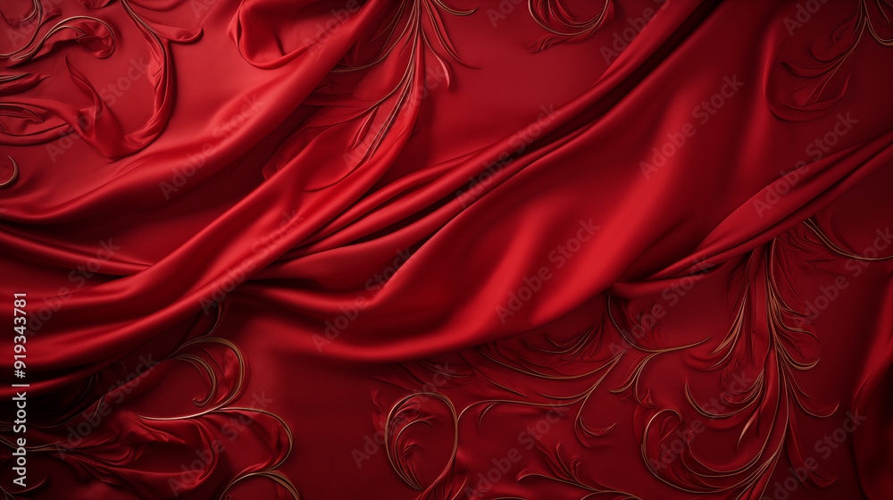 Obraz premium Luxury red fabric pattern and texture abstract background