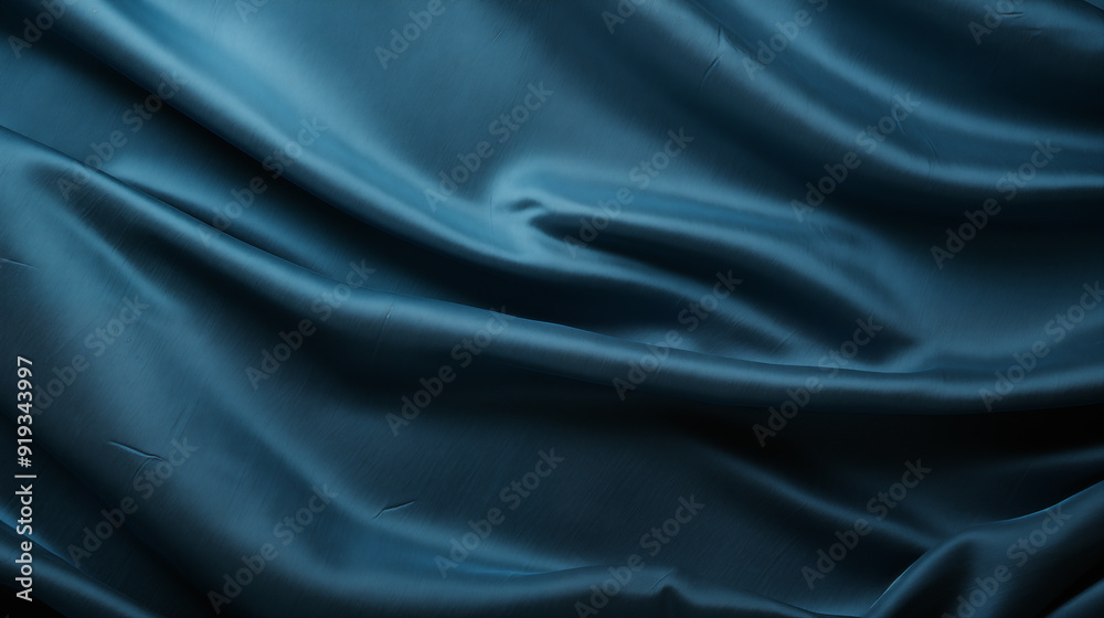 Fototapeta premium Luxury green blue fabric texture abstract background with wave pattern