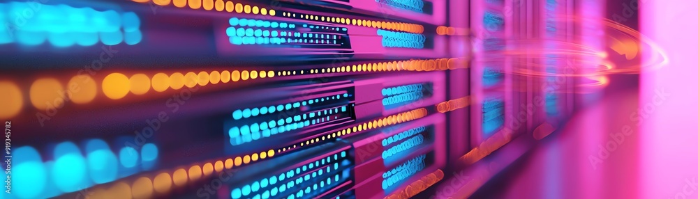 Vibrant digital background with colorful lights, showcasing technology and innovation in a modern data environment. Vibrant digital background with colorful lights, showcasing technology and innovation in a modern data environment.