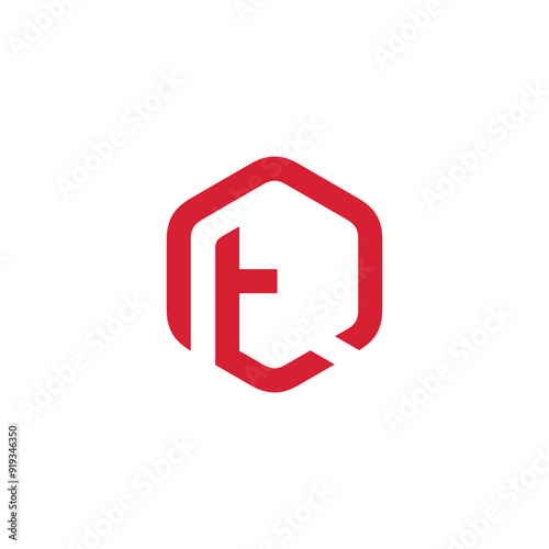 Hexagon Letter T logo design vector template