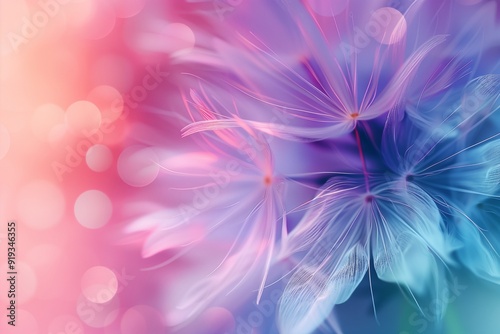 Soft abstract gradient background, abstract dandelion flower