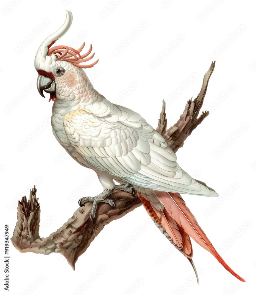 PNG Elegant white cockatoo illustration PNG Elegant white cockatoo illustration