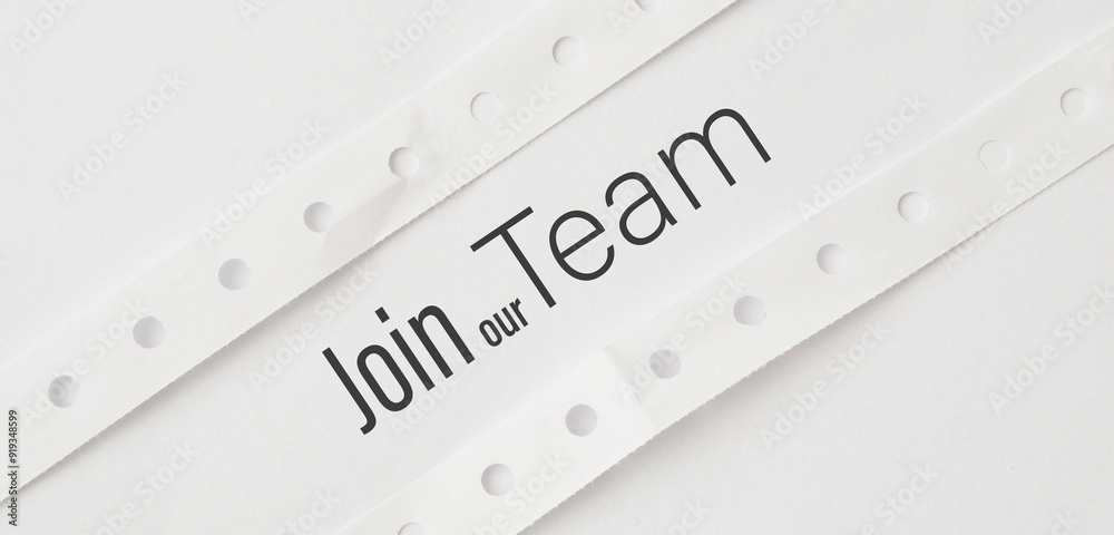 join our team text information sign join our team text information sign