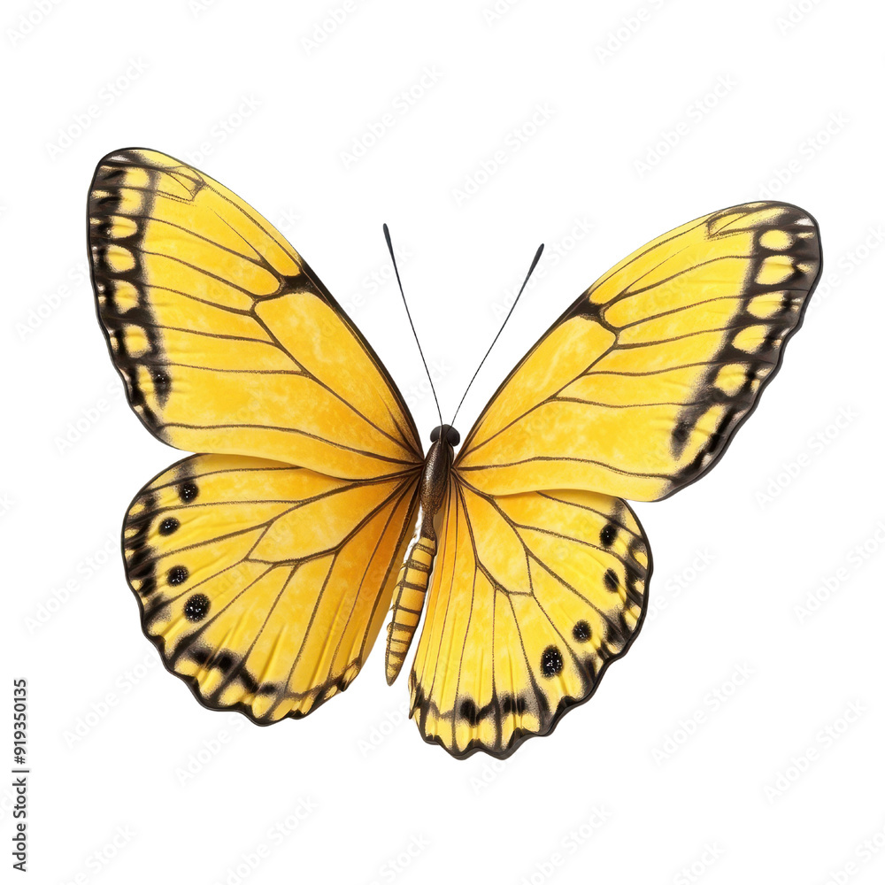A vibrant yellow butterfly with striking black patterns on its wings, showcasing beauty and elegance in nature. A vibrant yellow butterfly with striking black patterns on its wings, showcasing beauty and elegance in nature.
