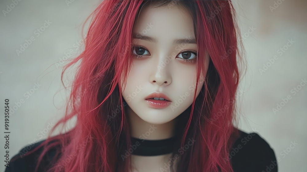 Obraz premium Portrait of a young woman with red hair.