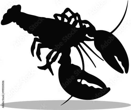 Lobsters Silhouette, Lobsters Vector Silhouette, Lobsters cartoon Silhouette, Lobsters illustration, Lobsters icon Silhouette, Lobsters Silhouette illustration