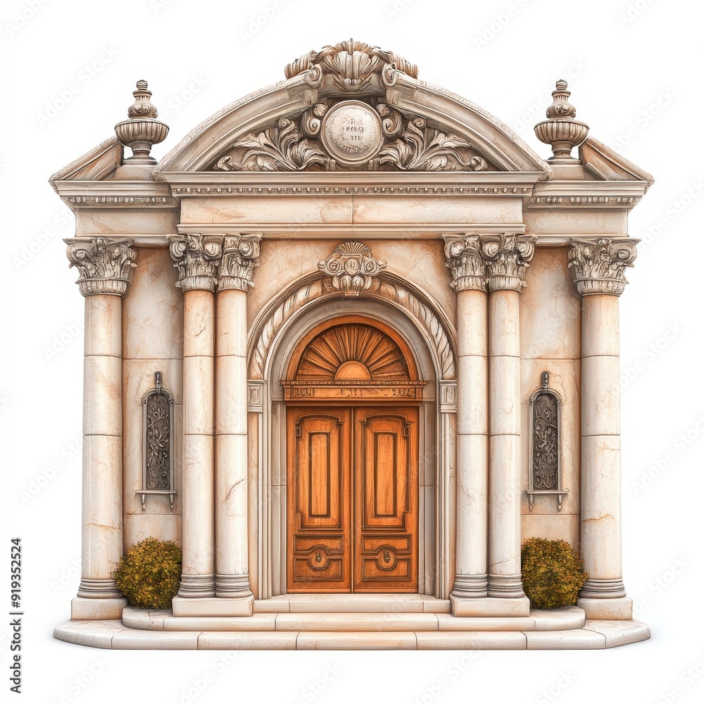 Obraz premium Renaissance doorway featuring intricate carvings and classical columns