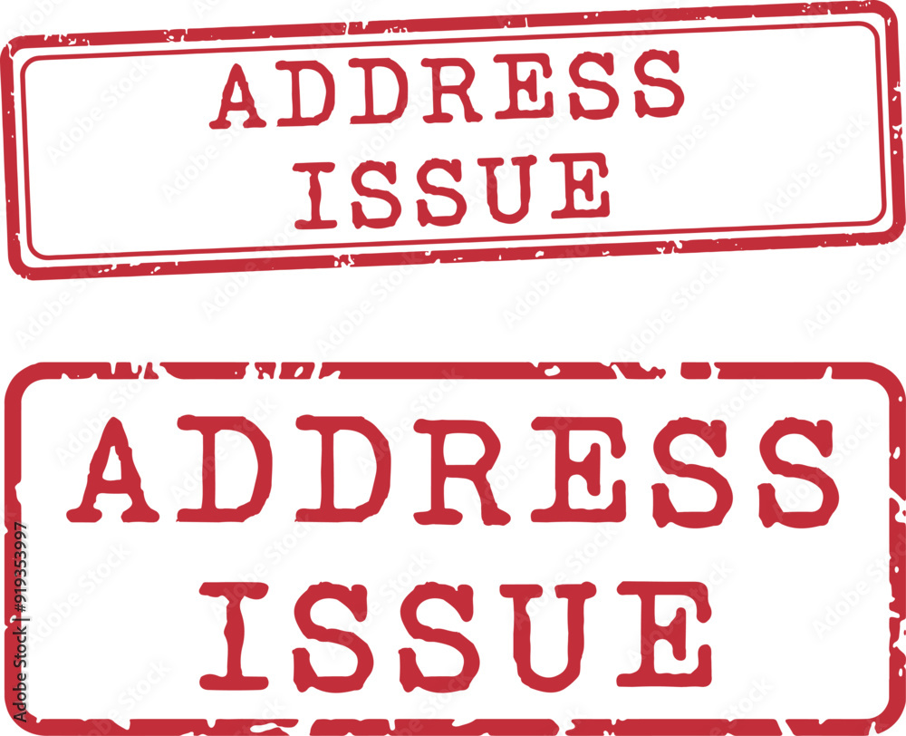 Address Issue Stamp Vector Set Address Issue Stamp Vector Set