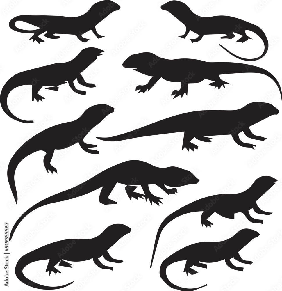 Komodo Outline Silhouette Graphics Collection Komodo Outline Silhouette Graphics Collection