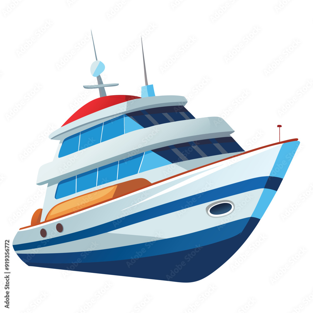 Naklejka premium yacht isolated on white background