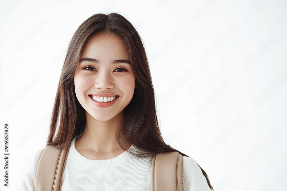 Beautiful young women with backpacks, students, college students go to school and back to school. Travelers, backpackers