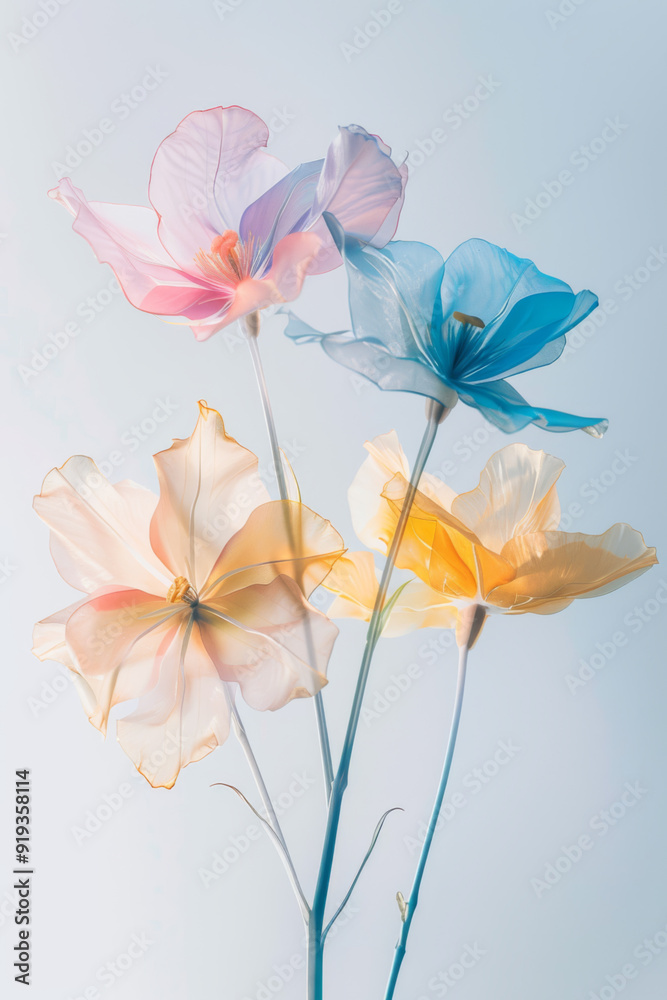 Delicate Pastel Translucent Flowers Delicate Pastel Translucent Flowers