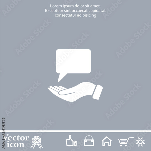 Vector icon of white color on a gray background