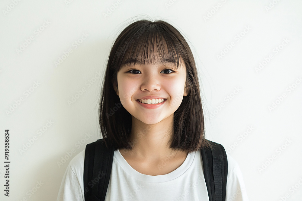 Beautiful young women with backpacks, students, college students go to school and back to school. Travelers, backpackers Beautiful young women with backpacks, students, college students go to school and back to school. Travelers, backpackers