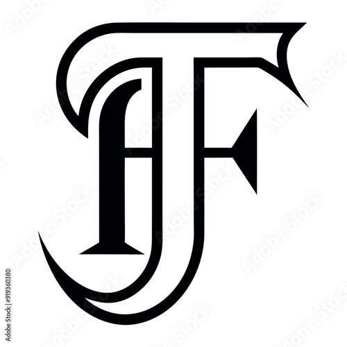  Letter F, small size logo design in Black and white