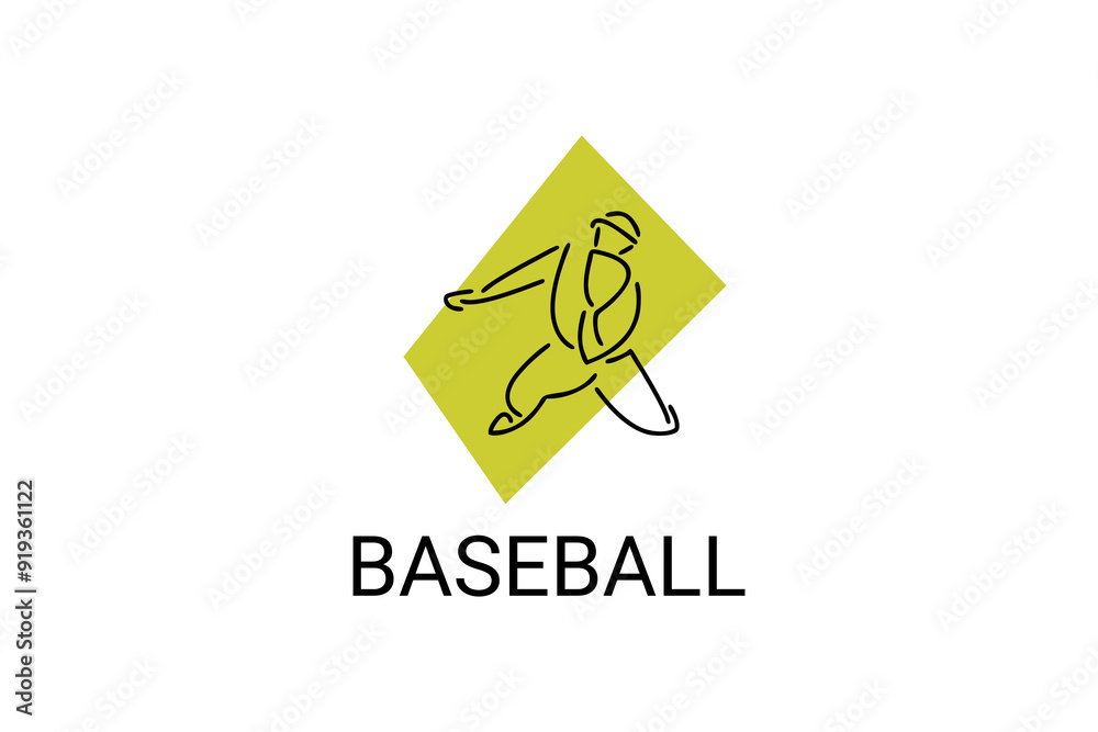 Baseball player vector line icon. batter and ball logo, equipment sign. sport pictogram illustration Baseball player vector line icon. batter and ball logo, equipment sign. sport pictogram illustration