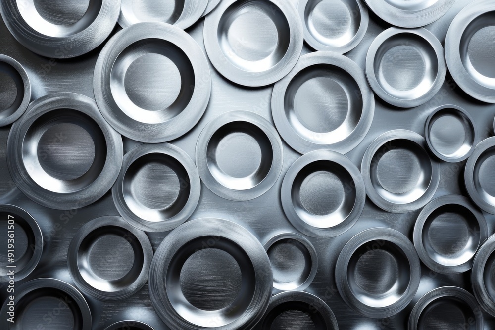 Metallic Circles Abstract Background