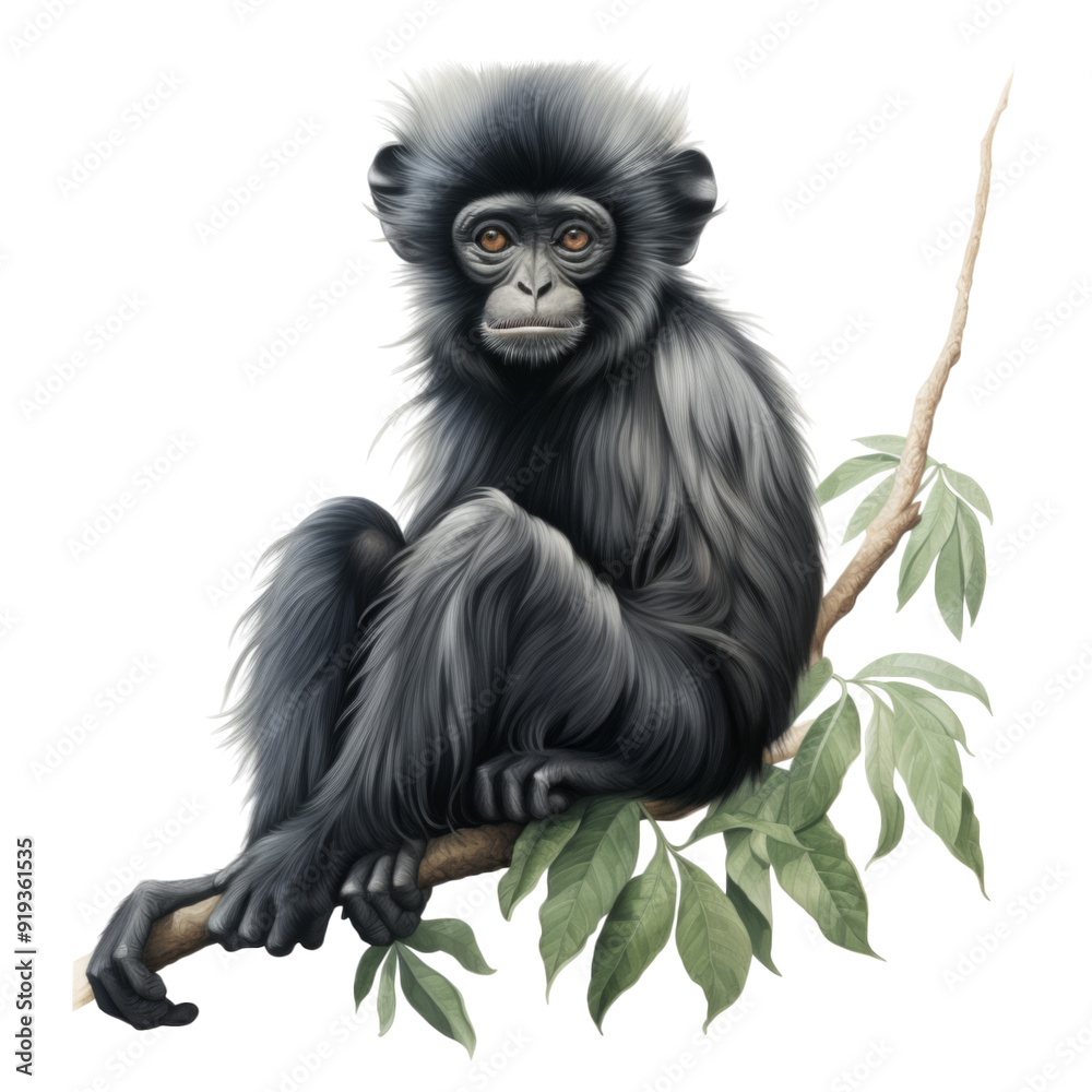 Fototapeta premium Dusky Leaf Monkey Clipart Illustration