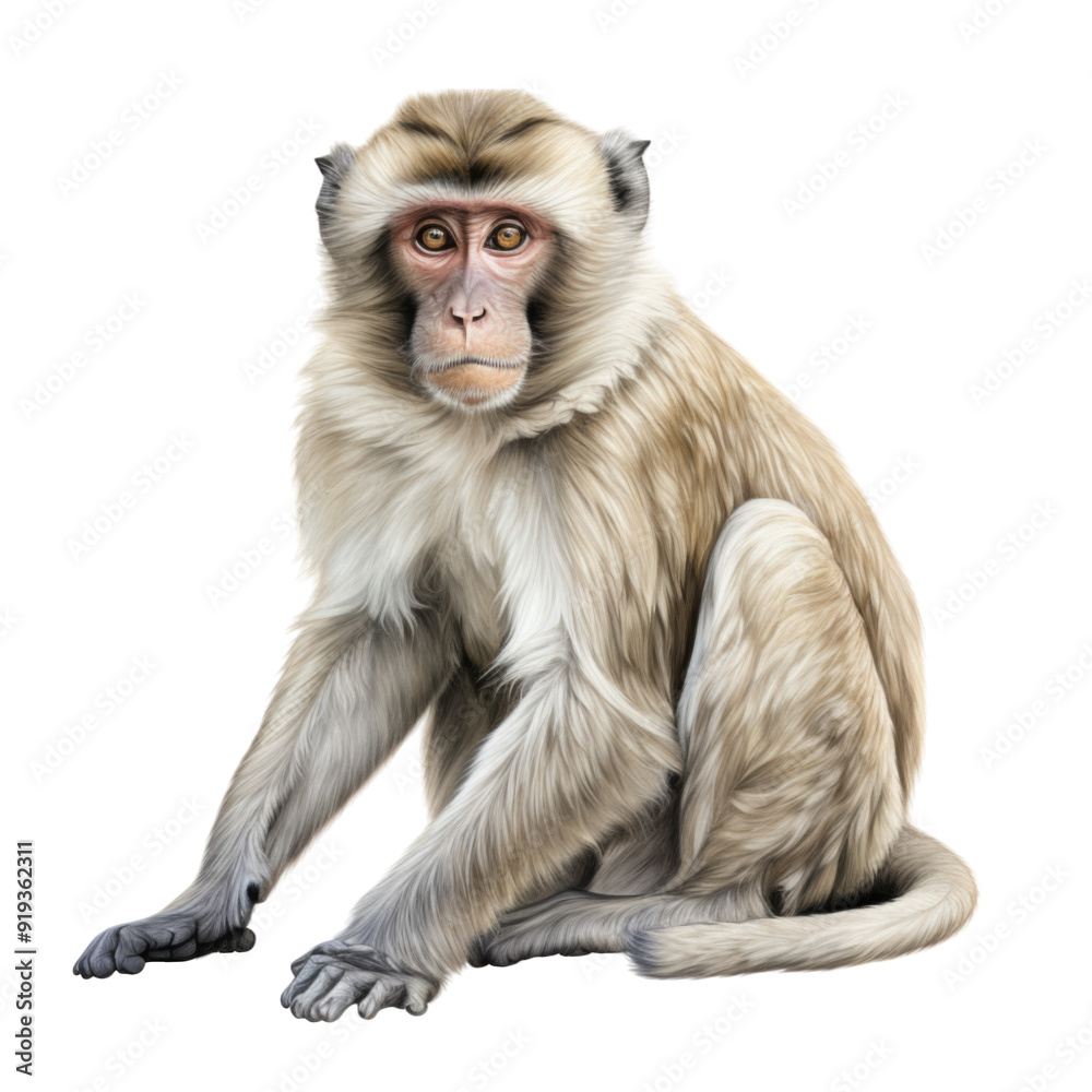 Fototapeta premium Macaque Clipart Illustration Monkey