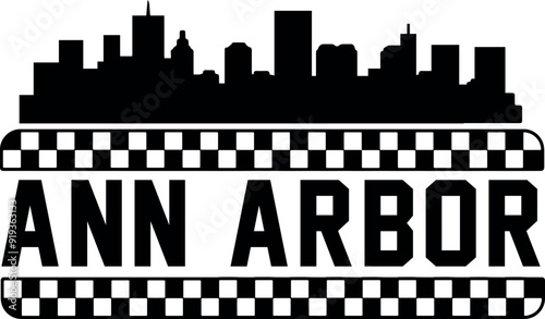 Bilde på lerret Ann Arbor Skyline Vector