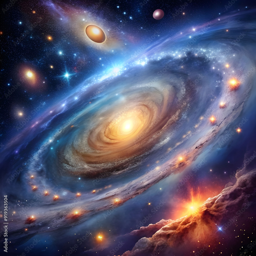 Fototapeta premium realistic galaxy background