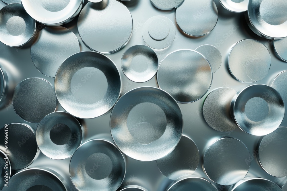 Abstract Metal Pattern: Silver Circles and Concentric Shapes Abstract Metal Pattern: Silver Circles and Concentric Shapes