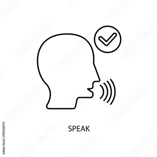 speak concept line icon. Simple element illustration. speak concept outline symbol design.