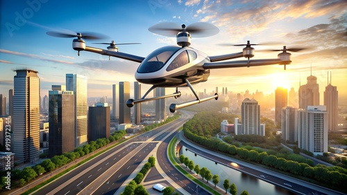 Develop a marketing strategy for drone air taxi services, highlighting clear sky benefits , remove text