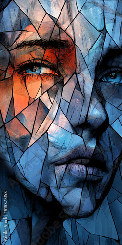 Abstract representation of anxiety using sharp, jagged lines