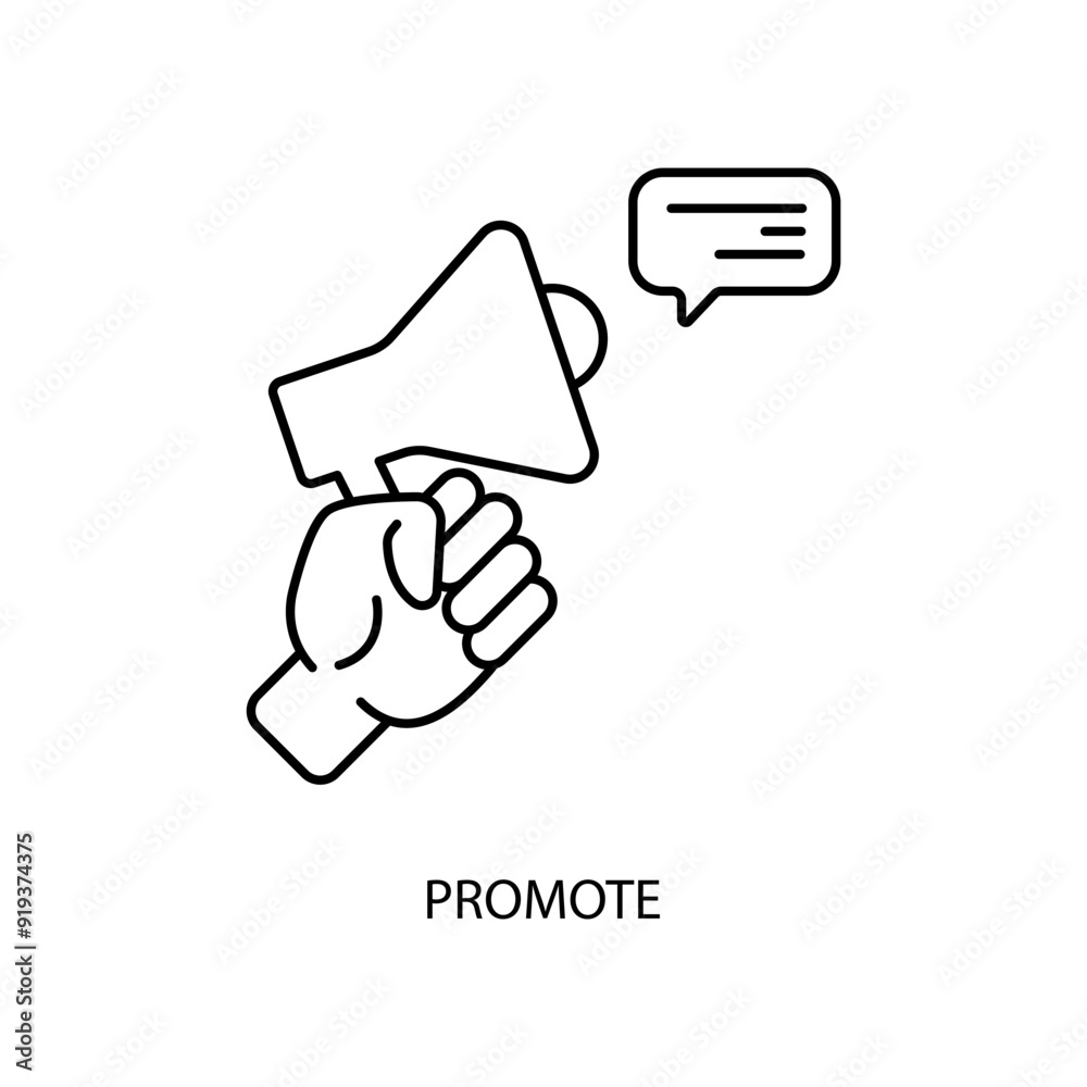 promote concept line icon. Simple element illustration. promote concept outline symbol design. promote concept line icon. Simple element illustration. promote concept outline symbol design.