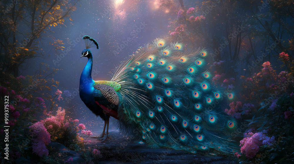 Fototapeta premium The most beautiful and graceful peacock