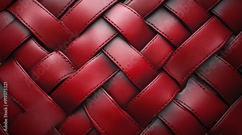 A red woven pattern of leather
