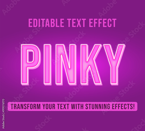 Editable text effects with 3d pink neon theme, Customizable and Ready to Use.