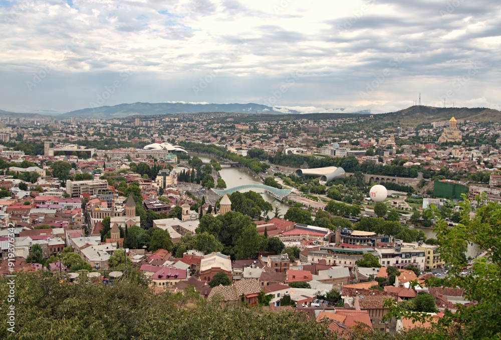 Panorama of Tblisi, Georgia, on a cloudy day Panorama of Tblisi, Georgia, on a cloudy day